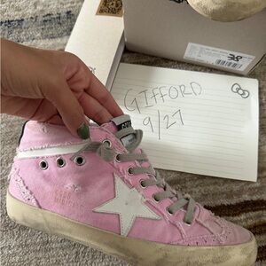Golden Goose Pink High-Top Sneakers
